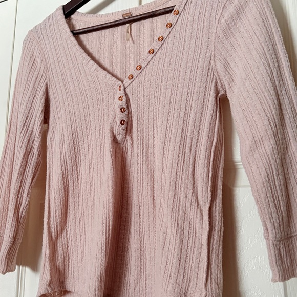Free People Knit Henley Long Sleeve Top - Picture 3 of 6